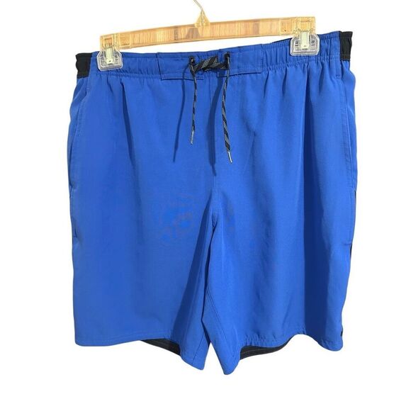 Nike Men’s Size L Blue & Black Swimwear Swim Trunks - Picture 1 of 11